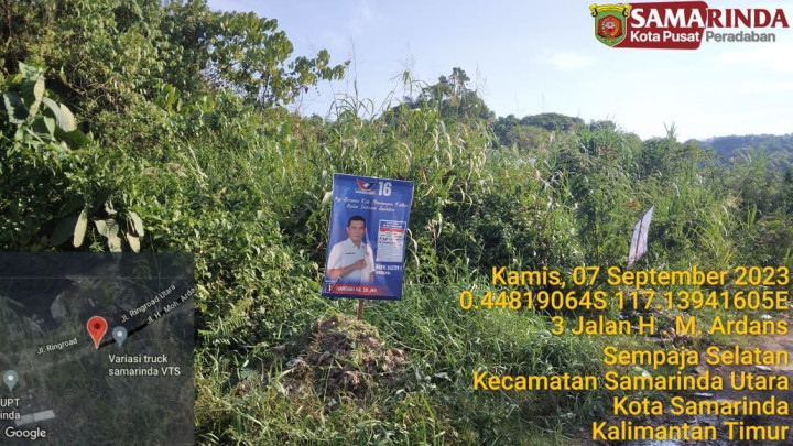 Peninjauan dan Memonitor Titik Spanduk/Baliho ALGAKA di sepanjang jalan AWS, KH. Wahid Hasyim 2 Dan Ring Road 3 di hadiri Kasi Tapem.