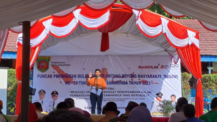 Giat, Jum'at 29 September 2023, Menghadiri Pelaksanaan Peringatan Kegiatan BBGRM ke 20 Tingkat Kota Samarinda di hadiri oleh Lurah.