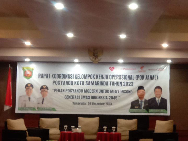 Giat, Jumat 29 Desember 2023 Rapat koordinasi kelompok kerja operasional (Pokjanal) posyandu kota samarinda tahun 2023