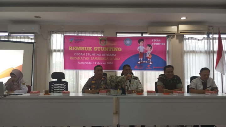 Giat, Rabu 07 Februari 2024, Menghadiri Rapat Rembuk Stunting kecamatan Samarinda Utara dihadiri oleh Kasi Kesra.