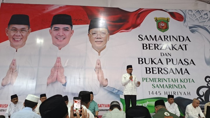 Giat, Jum'at 27 Maret 2024 Samarinda berzakat dan Buka puasa bersama Walikota Samarinda bapak Andi Harun lingkungan Pemkot Samarinda dihadiri Lurah.