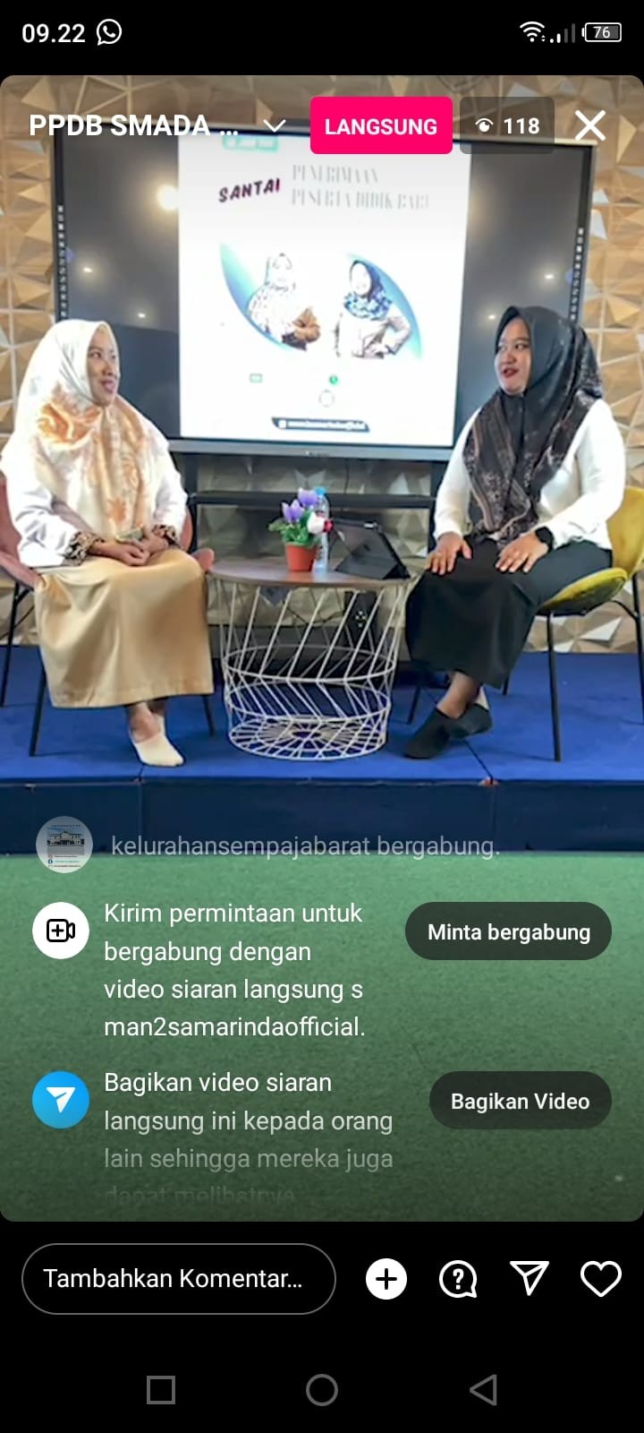 Giat, Rabu 29 Mei 2024, Sosialisasi Pelaksanaan PPDB SMA Negeri 2 Samarinda secara Live Streaming melalui Instagram di ikuti staf Kesra & Rapat koordinasi Nasional Kearsipan memperingati Hari Kearsipan Nasional ke 53 menuju pengawasan kearsipan berdampak tahun 2025 di Hotel Mercure Samarinda dihadiri Seklur.