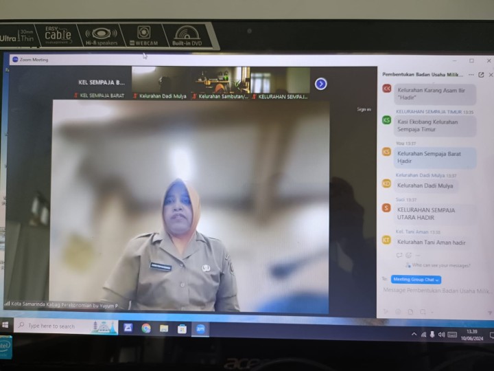 Giat Senin 10 Juni 2024, Mengikuti Zoom Meeting Rapat koordinasi dan Monitoring Evaluasi pembentukan Badan Usaha Milik Rukun Tetangga (BUMRT) berbasis Kelurahan di ikuti Kasi Ekobang.