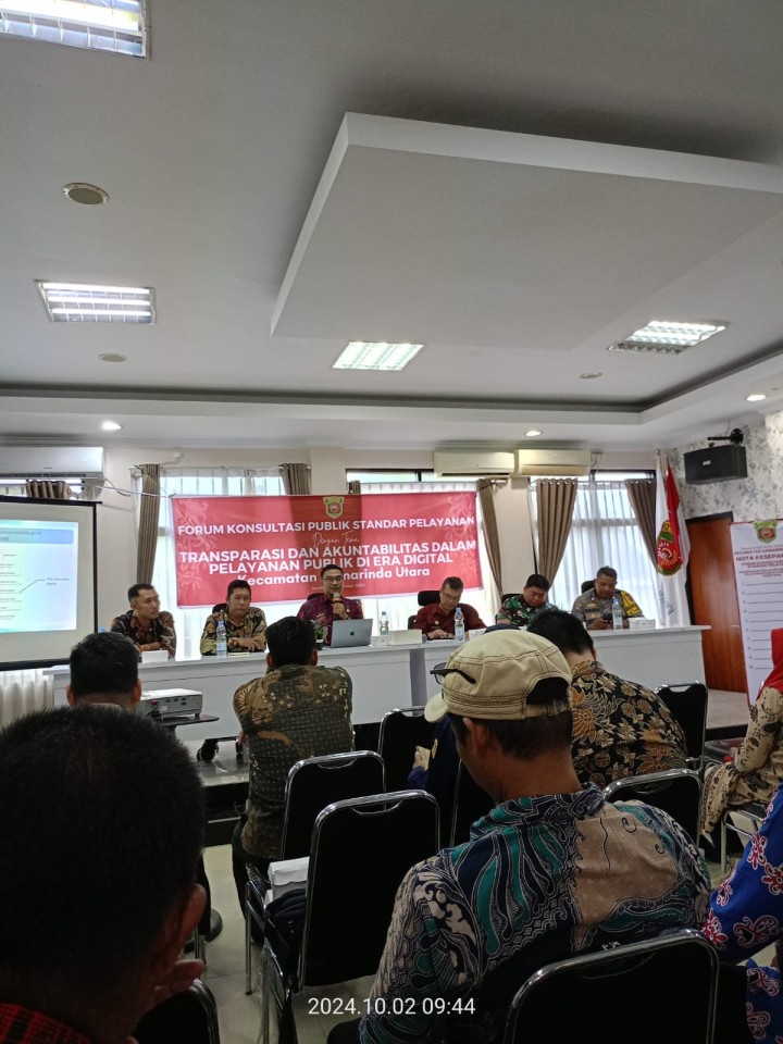 Giat, Rabu 02 Oktober 2024 Menghadiri Rapat Forum Konsultasi Publik di Aula kantor Kecamatan Samarinda Utara dihadiri Seklur, Menghadiri Rapat Pertemuan Diseminasi Hasil Pengukuran Bayi / Balita di Posyandu di ruang pertemuan UPTD Puskesmas Sempaja dihadiri Kasi Kesra, Menghadiri Rapat Sosialisasi Donor Darah di Gedung PMI Kota Samarinda dihadiri Lurah & Menghadiri Rapat Koordinasi pengawas kelurahan desa bersama stakeholder dengan Tema " Membangun Sinergitas pencegahan dan pengawasan PKD bersama Stakeholder pada Pemilihan Gubernur dan Wakil Gubernur Bupati serta Wali Kota dan Wakil Walikota Tahun 2024 di Hotel Grand Verona Jl S. Parman Samarinda dihadiri Lurah.