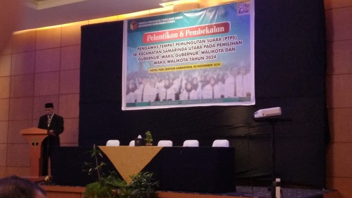 Giat, Minggu 03 November 2024 Menghadiri Pelantikan Pengawas TPS (PTPS) se-Kecamatan Samarinda Utara untuk Pemilihan Gubernur dan Wakil Gubernur, Walikota dan Wakil Walikota Tahun 2024 di Hotel Puri Senyiur Samarinda dihadiri Seklur dan Kasi Tapem.