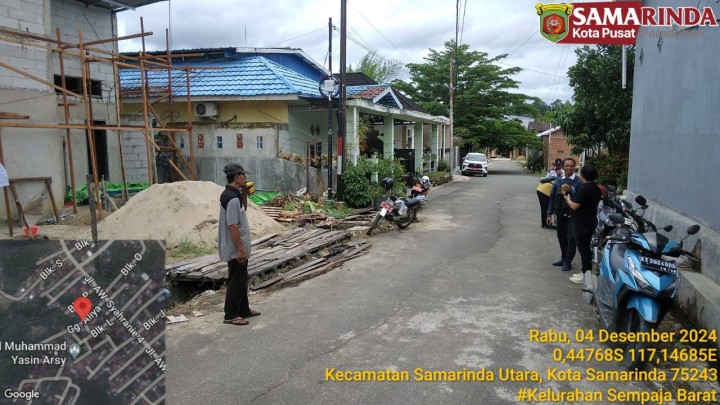 Giat, Rabu 04 Desember 2024 Peninjauan lahan pengajuan IMTN di jl.AW Syahranie 4 blok. N RT. 01 dihadiri Kasi Tapem bersama staf.