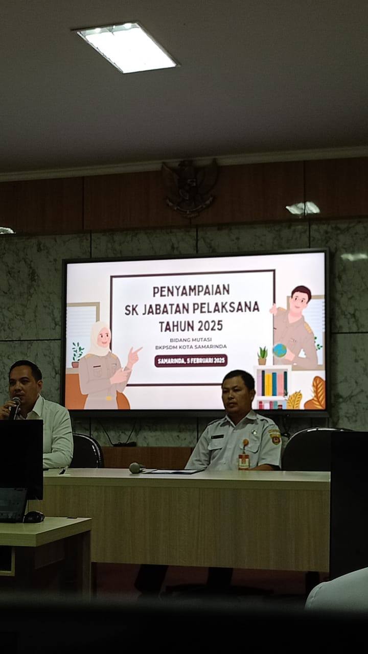 Giat, Rabu 05 Februari 2025 Menghadiri Rapat Penyampaian SK Jabatan Pelaksana Tahun 2025 di Ruang Assessment BKPSDM Kota Samarinda dihadiri Seklur & Menghadiri Rembuk Stunting Kecamatan Samarinda Utara di Aula Kecamatan Samarinda Utara dihadiri Kasi Kesra.