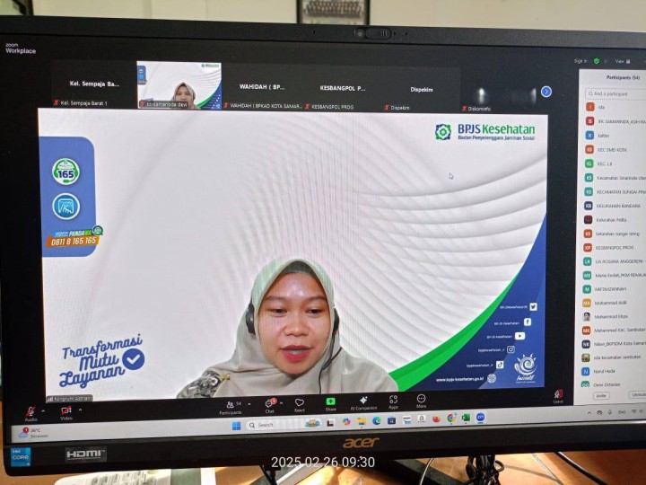 Giat, Rabu 26 Februari 2025 Menghadiri Rapat Koordinasi Lokakarya Mini Lintas Sektoral Triwulan 1 Tahun 2025 di Aula Kantor Kecamatan Samarinda Utara dihadiri Kasi Ekbang beserta staf & Mengikuti Zoom Meeting Pemberian Informasi tentang Program Jaminan Kesehatan Nasional diikuti Seklur.