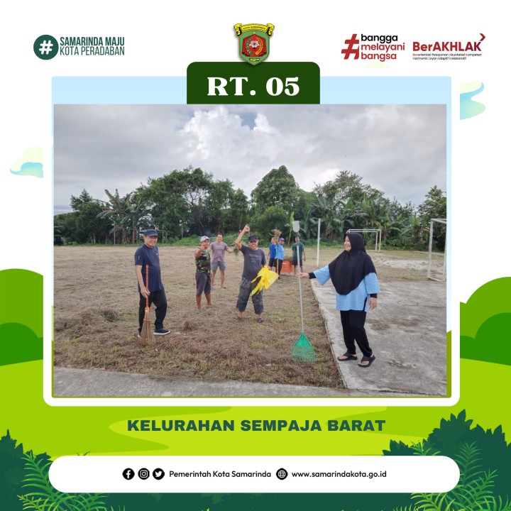 Giat, Minggu 13 April 2025 Melaksanakan kerja bakti rutin dilingkungan Perumahan TVRI Graha Asri RT 05 dan Jl KH Wahid Hasyim GG kalem RT 07 pada Kelurahan Sempaja Barat dihadiri Kasi Ekbang, Kasi Kesra, Ketua RT dan seluruh warga terimakasih atas perhatiannya diucapkan terima kasih.