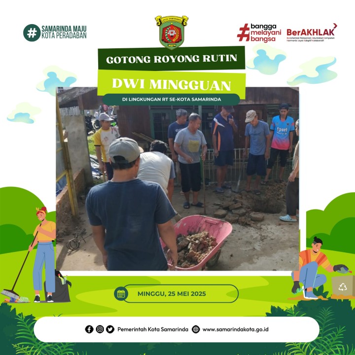 Giat, Minggu 25 Mei 2025 Melaksanakan kerja bakti rutin dilingkungan Kelurahan Sempaja Barat pada Jl KH Wahid Hasyim Perumahan Kayu Manis RT 07, Jln KH Wahid Hasyim GG Sungai RT 11 dan Jl KH Wahid Hasyim Lorong abadi RT 12 pada Kelurahan Sempaja Barat dihadiri Staf Ekbang, Ketua RT dan seluruh warga terimakasih atas perhatiannya diucapkan terima kasih.