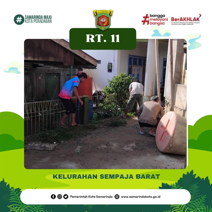 Giat, Minggu 25 Mei 2025 Melaksanakan kerja bakti rutin dilingkungan Kelurahan Sempaja Barat pada Jl KH Wahid Hasyim Perumahan Kayu Manis RT 07, Jln KH Wahid Hasyim GG Sungai RT 11 dan Jl KH Wahid Hasyim Lorong abadi RT 12 pada Kelurahan Sempaja Barat dihadiri Staf Ekbang, Ketua RT dan seluruh warga terimakasih atas perhatiannya diucapkan terima kasih.