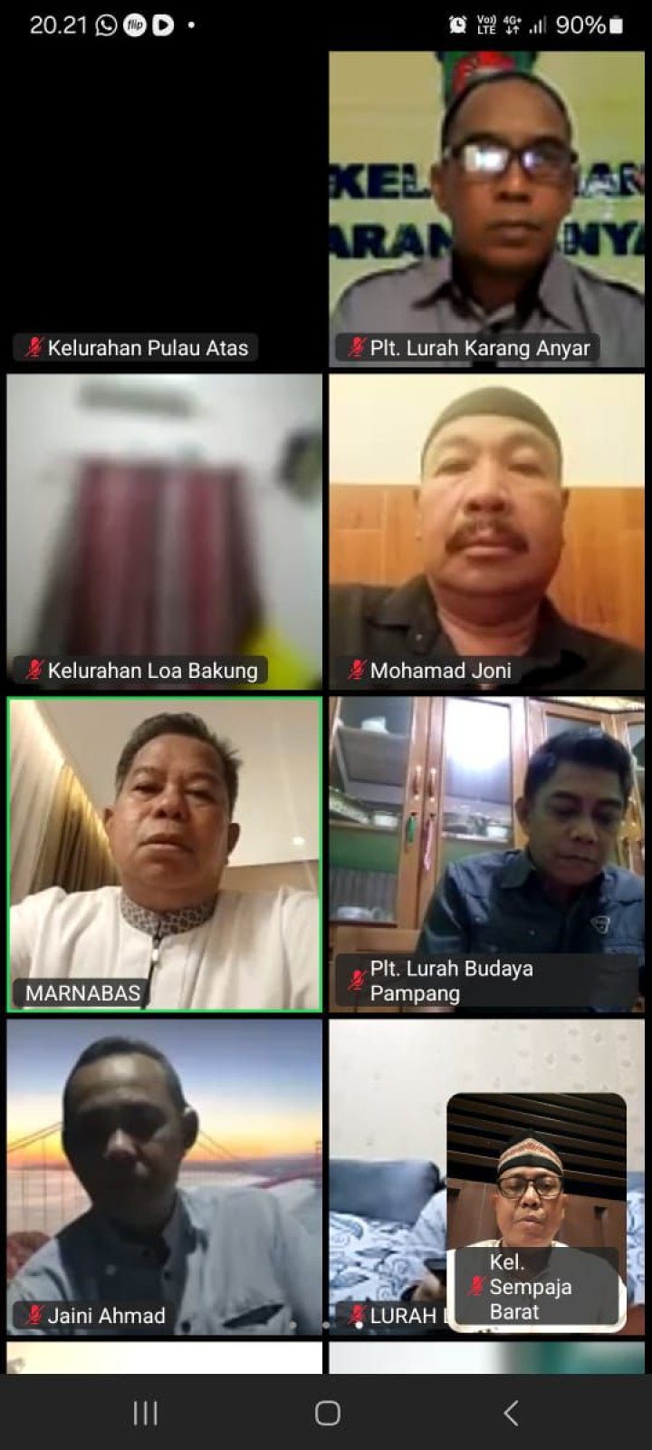 Giat malam, Senin 26 Mei 2025 Mengikuti Zoom Meeting tentang Persiapan Hari Lingkungan Hidup dan Aksi Bersih Sampah yang di ikuti oleh Lurah.