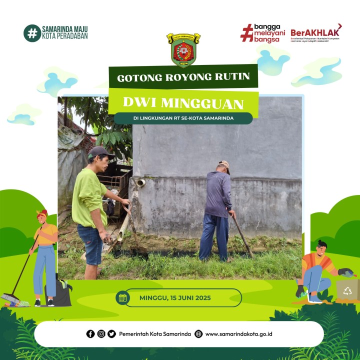 Giat, Minggu 16 Juni 2025 Melaksanakan kerja bakti rutin dilingkungan Perumahan Pinang Mas RT 06 dan Jl KH Wahid Hasyim GG Lorong Abadi RT 12 pada Kelurahan Sempaja Barat dihadiri Kasi Ekbang, Ketua RT dan seluruh warga terimakasih atas perhatiannya diucapkan terima kasih.