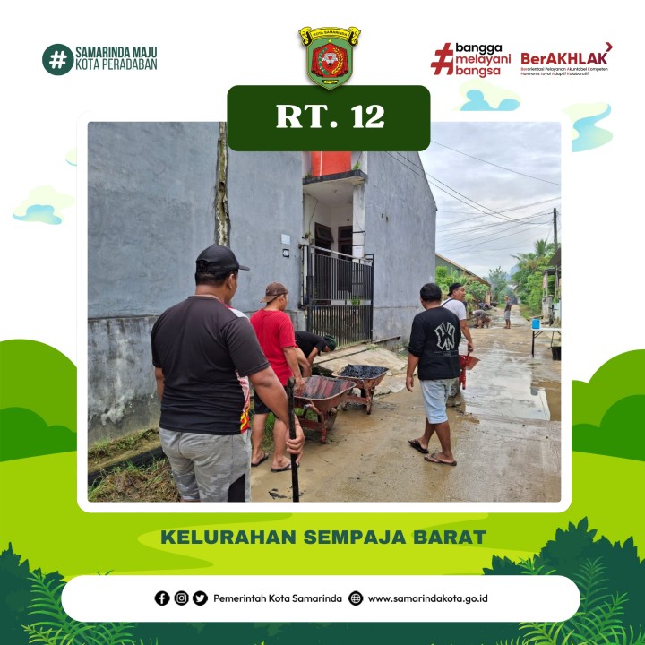 Giat, Minggu 16 Juni 2025 Melaksanakan kerja bakti rutin dilingkungan Perumahan Pinang Mas RT 06 dan Jl KH Wahid Hasyim GG Lorong Abadi RT 12 pada Kelurahan Sempaja Barat dihadiri Kasi Ekbang, Ketua RT dan seluruh warga terimakasih atas perhatiannya diucapkan terima kasih.