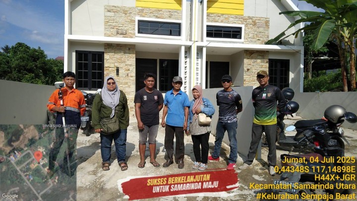 Giat sore, Jum'at 04 Juli 2025 Peninjauan lokasi lahan dan bangunan permohonan IMTN di AWS 4 Blok.W RT.01 dihadiri Kasi Tapem beserta staf dan Ketua RT 01.