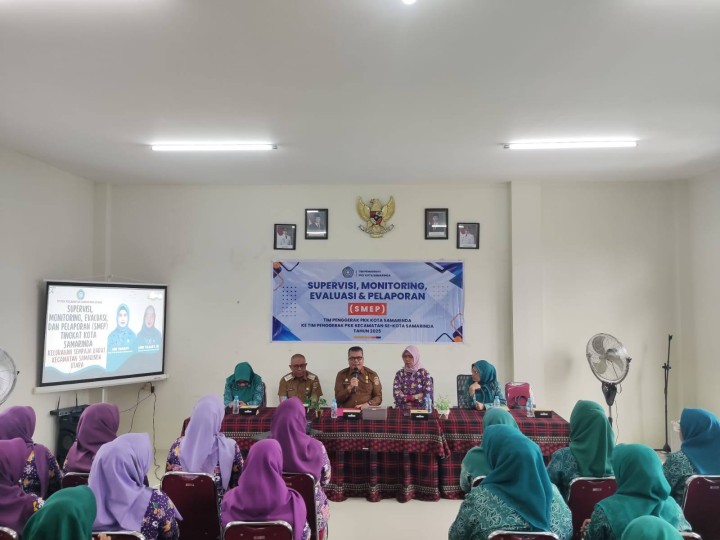 Giat, Selasa 15 Juli 2025 Melaksanakan Survei, Monitoring, Evaluasi & Pelaporan dari PKK Kota Samarinda di Aula Kantor Kelurahan Sempaja Barat dihadiri Sekretaris Camat, Ketua PKK Kecamatan Samarinda Utara beserta Sekretariat dan seluruh Pokja Kecamatan Lurah, Ketua PKK Kelurahan beserta Sekretariat dan seluruh Pokja Kelurahan.