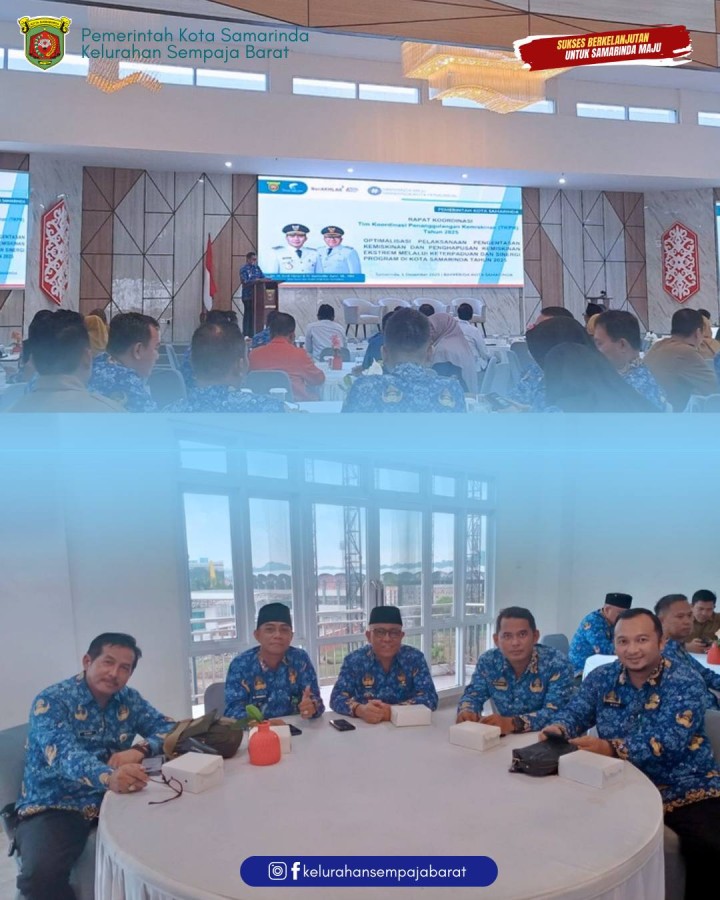Giat, Senin 01 Desember 2025 ‎ ‎1. Menghadiri Rapat Tim Koordinasi Penanggulangan Kemiskinan Kota Samarinda di Ballroom Arutala Lt 4 Bapperida Kota Samarinda dihadiri Lurah. ‎2. Menghadiri Rapat Koordinasi di Ruang UKS Kecamatan Samarinda Utara dihadiri Kasi Kesra. ‎3. Menghadiri Bimtek Workshop Fotografi: Optimalisasi Dokumentasi Kegiatan Kelurahan se-Kecamatan Samarinda Utara di Aula Kantor Kecamatan Samarinda Utara dihadiri Seklur dan Staf.