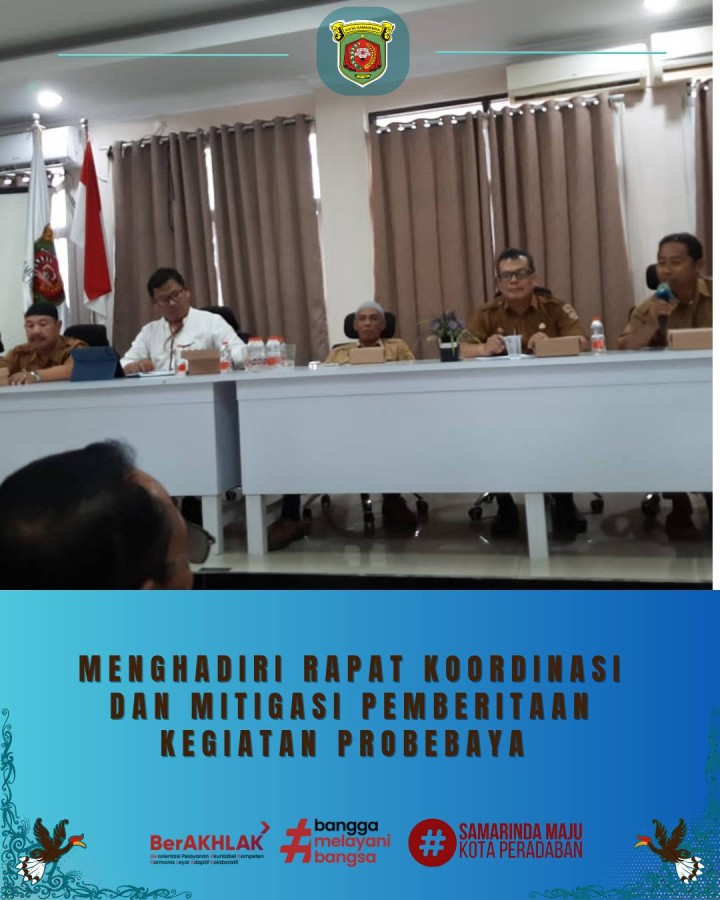 Giat, Selasa 16 Desember 2025 ‎ ‎1. Menghadiri Rapat Ekspose Indeks Kualitas Lingkungan Hidup (IKLH) Kota Samarinda Tahun 2025 di Ruang Rapat Dinas Perikanan Kota Samarinda dihadiri Kasi Ekbang. ‎2. Menghadiri Rapat Koordinasi dan Mitigasi Pemberitaan Kegiatan Probebaya di Aula Kecamatan Samarinda Utara dihadiri Sekretaris, Kasi Ekbang dan Kasi Kesra.