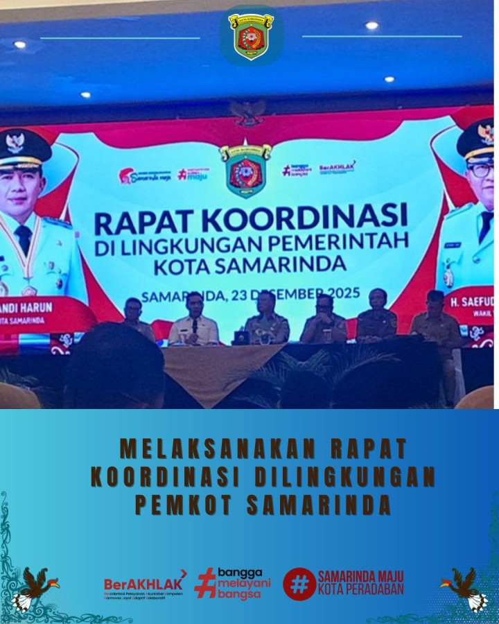 Giat, Selasa 23 Desember 2025 1. Menghadiri Rapat Sosialisasi Aktivasi Akun CORETAX di Aula Kantor Kecamatan Samarinda Utara dihadiri Staf ASN Kelurahan Sempaja Barat. 2. Menghadiri Rapat Koordinasi di Lingkungan Pemerintah Kota Samarinda di Pimpin Wali Kota Samarinda Bapak Andi Harun di Ballroom Hotel Puri Senyiur dihadiri Lurah.