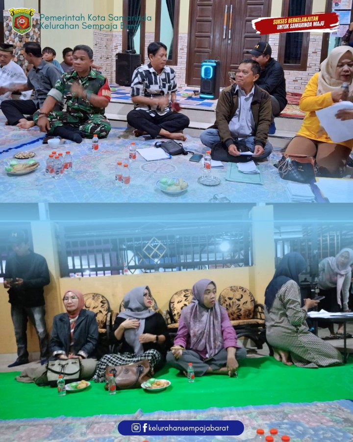 Giat malam, Sabtu 27 Desember 2025 Pemilihan ketua RT 09 periode tahun 2025-2030 (Lima Tahun) berdasarkan Peraturan Walikota Samarinda Nomor 1 Tahun 2024 tentang Rukun Tetangga Kelurahan Sempaja Barat, Kecamatan Samarinda Utara dengan berakhirnya masa bakti ketua RT tahun 2023-2026. Selamat kepada Bapak M Fajri Basuki atas terpilihnya sebagai Ketua RT 09 semoga menjalankan tugas sesuai dengan tujuan yang dicapai, selalu menjaga amanah dan selamat bertugas.