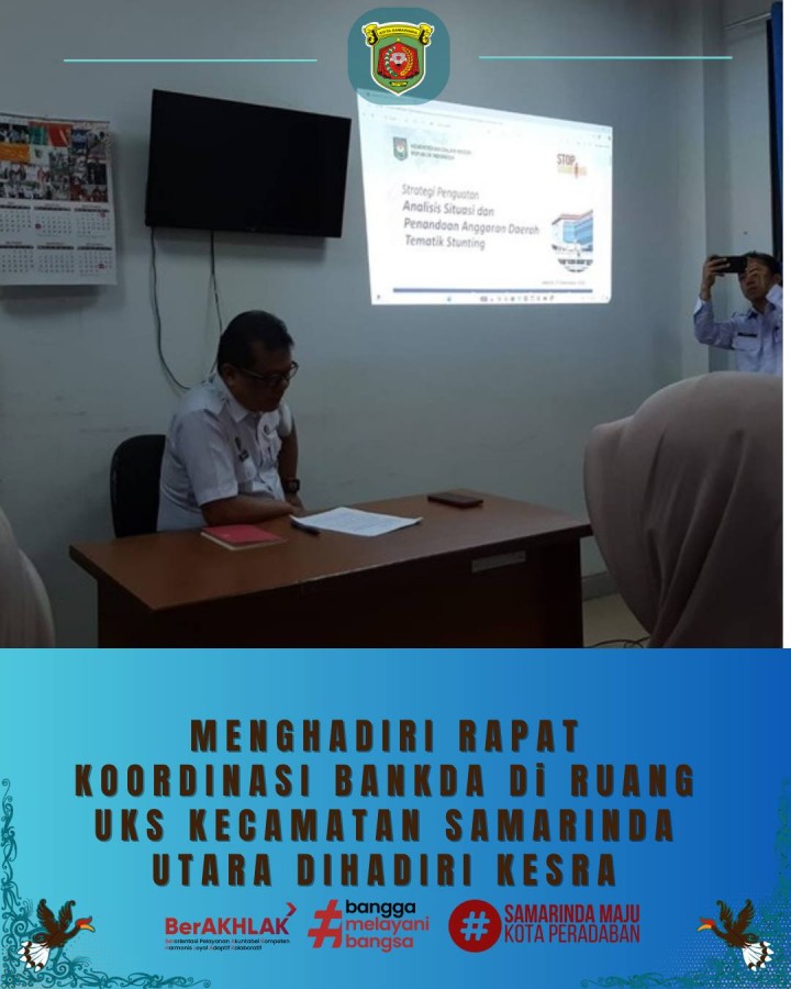 Giat, Rabu 31 Desember 2025 ‎ ‎1.Menghadiri Rapat Koordinasi Bankda di ruang UKS Kecamatan Samarinda Utara dihadiri Kasi Kesra. ‎2. Menerima Bibit Buah-buahan dari Kecamatan Samarinda Utara diterima oleh Sekretaris, Kasi Tapem, Staf Ekbang dan Babinsa