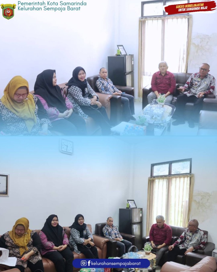 Giat siang, Kamis 12 Februari 2026 Menerima Kunjungan dari Disperindagkop Provinsi Kalimantan Timur di Ruang Lurah diterima oleh Lurah.