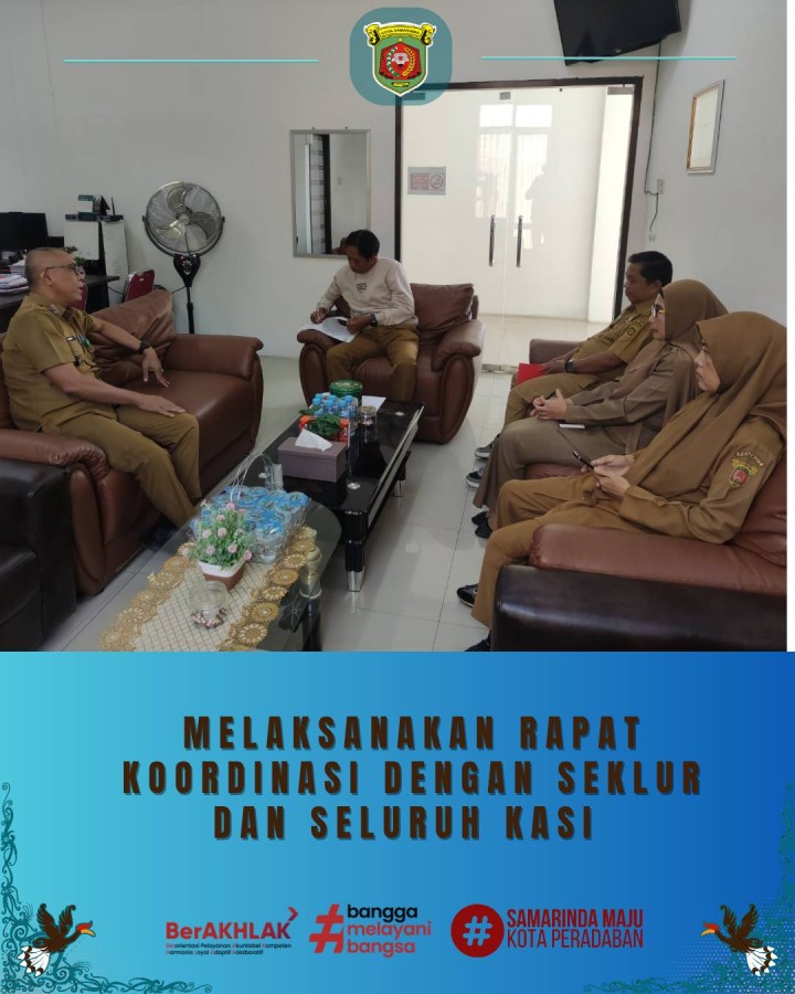 Giat, Selasa 03 Maret 2026 Melaksanakan Rapat Koordinasi dengan Sekretaris Lurah dan seluruh Kasi Kelurahan Sempaja Barat dipimpin oleh Lurah.