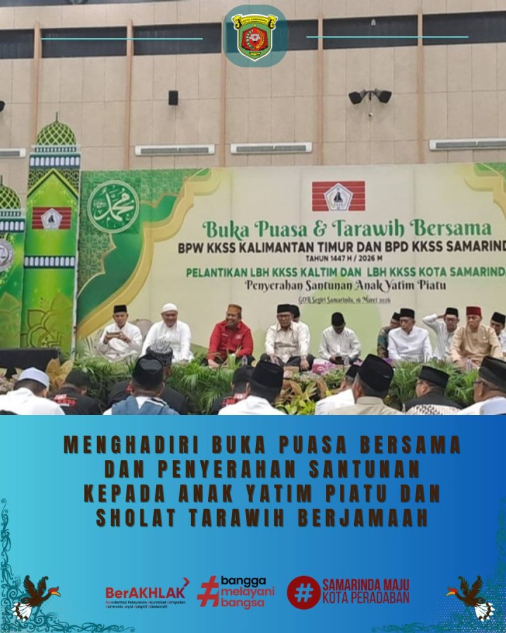Giat, Senin 16 Maret 2026 Kedatangan Bantuan dari Bakti Sosial Pemerintah Kota Yayasan Dharma Bakti untuk warga kurang mampu di kelurahan sempaja barat & Menghadiri Buka Puasa dan Penyerahan Santunan kepada Anak Yatim Piatu dan Sholat Tarawih berjamaah di Hall GOR Segiri dihadiri Lurah.
