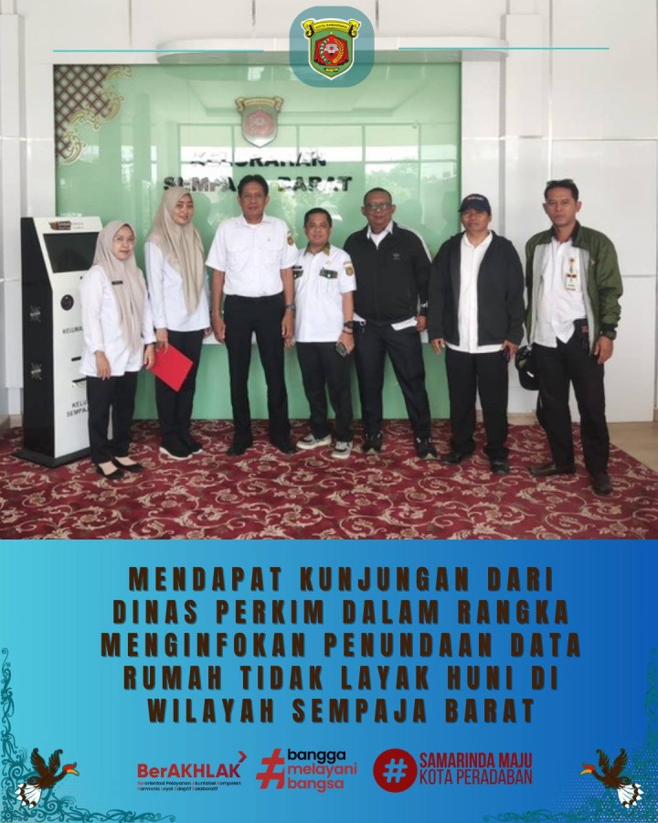 Giat, Rabu 01 April 2026 Menghadiri Rapat Musrenbang Rencana Kerja Pemerintah Daerah (RKPD) Kota Samarinda Tahun 2027 di Arutala Ballroom Bapperida Kota Samarinda dihadiri Lurah & Mendapatkan kunjungan dari Dinas PERKIM menginformasikan Pendataan bedah rumah ditunda karena anggaran di terima oleh Sekretaris Lurah dan Kasi Tapem.