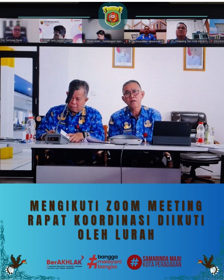 Giat, Jum'at 17 April 2026 Mengikuti Zoom Meeting Rapat Koordinasi diikuti oleh Lurah.