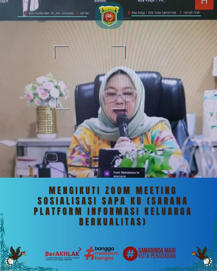 Giat siang, Jum'at 24 April 2026 Mengikuti Zoom Meeting Sosialisasi SAPA KB (Sarana Platform Informasi Keluarga Berkualitas) diikuti oleh Kasi Kesra.