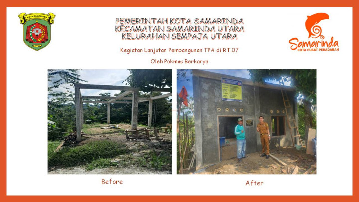 Kegiatan  lanjutan Pembangunan TPA di Jl. Gunung Cermin RT.07 Kel. Sempaja Utara