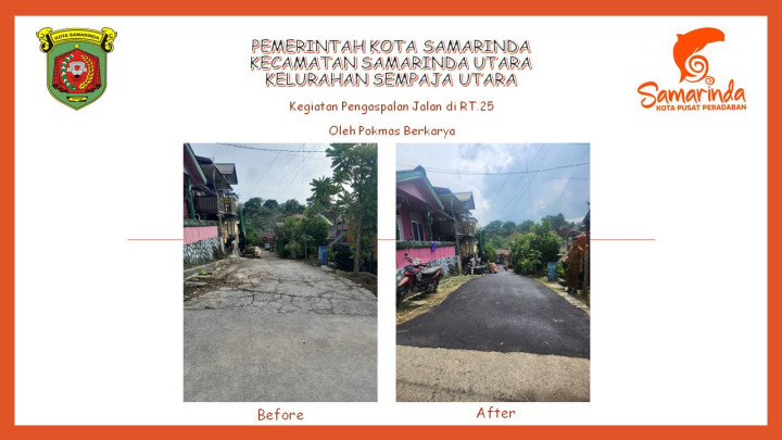 Kegiatan Pengaspalan Jalan di RT.25