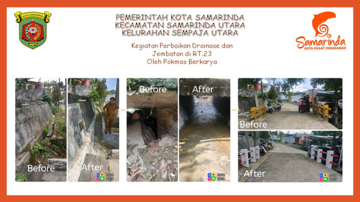 Kegiatan perbaikan Drainase dan Jembatan di RT.23