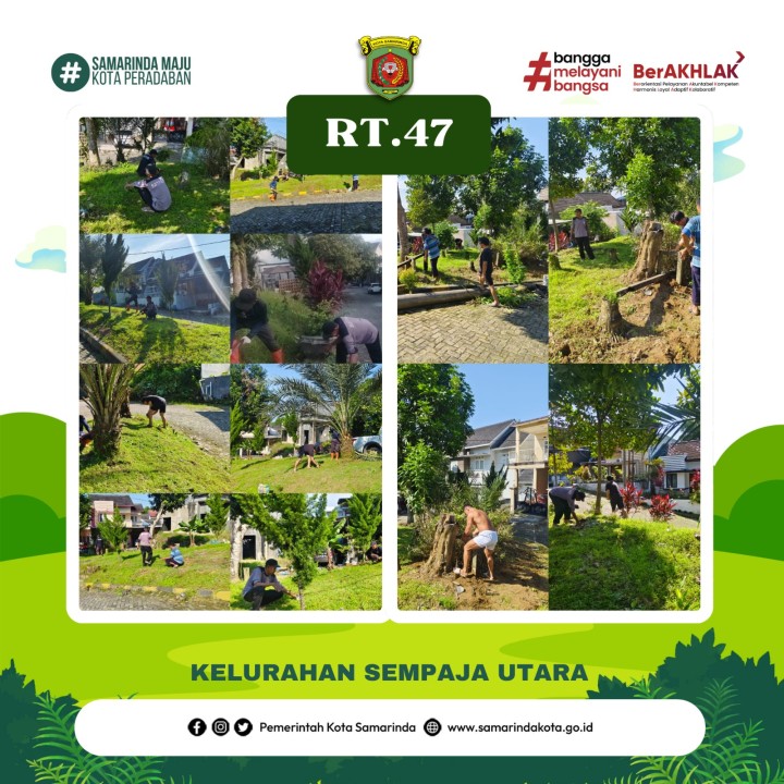 Kegiatan Gotong Royong Rutin lingkungan kelurahan sempaja utara yg bertempat di RT04,05,13,,18,37,dan 43 Pada tgl 04 Mei 2025