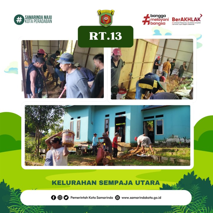 Kegiatan Gotong Royong Rutin lingkungan kelurahan sempaja utara yg bertempat di RT. 07,08,09,12,13,26, dan 37 Pada tgl 18 Mei 2025