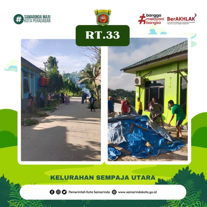 Kegiatan Gotong Royong Rutin lingkungan kelurahan sempaja utara yg bertempat di RT. 02,04,08,33,dan 40. Pada tgl 25 Mei 2025