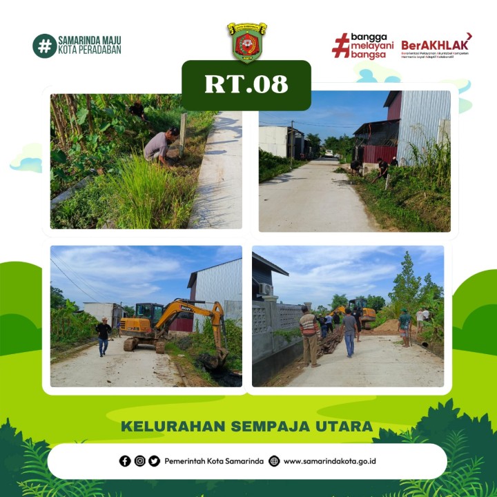 Kegiatan Gotong Royong Rutin lingkungan kelurahan sempaja utara yg bertempat di RT. 02,04,08,33,dan 40. Pada tgl 25 Mei 2025