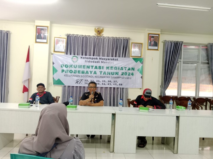 Dokumentasi kegiatan pengadaan sapras pokmas di kelurahan Sidodadi Tahun 2024