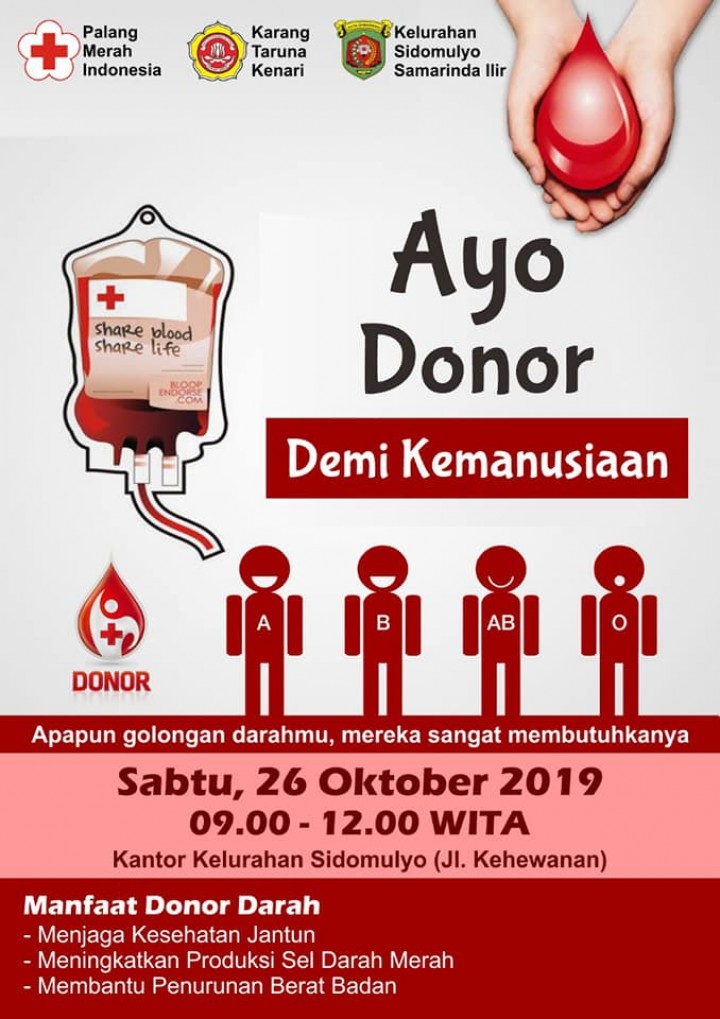 Donor Darah Dalam Rangka Bulan Bakti Karang Taruna Kenari Sidomulyo