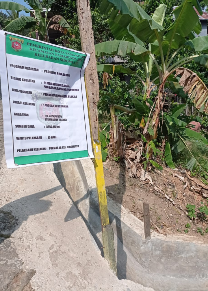 Hasil Rehab Drainase dan Jembatan di Jl.Jelawat RT.38 Probebaya Juli 2023