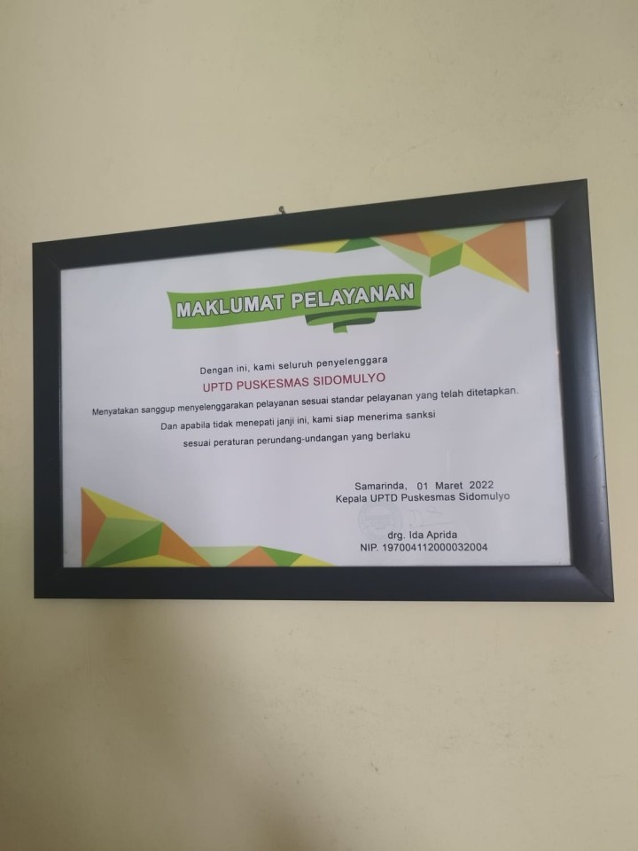 MAKLUMAT PUSKESMAS SIDOMULYO