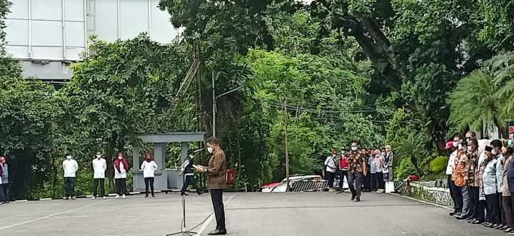 Apel Pelepasan Relawan Palang Merah Indonesia Kota Samarinda.Dalam Rangka Program Kampaye Campak Rubela