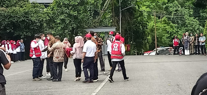 Apel Pelepasan Relawan Palang Merah Indonesia Kota Samarinda.Dalam Rangka Program Kampaye Campak Rubela
