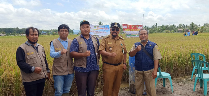 Menghadiri kegiatan Panen Padi IP 300