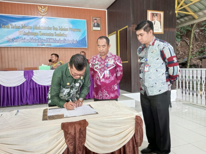 Sertijab dan Pisah Sambut Pejabat Sruktural di Lingkungan Pemerintahan Kecamatan dan Kelurahan Se-Kecamatan Sambutan