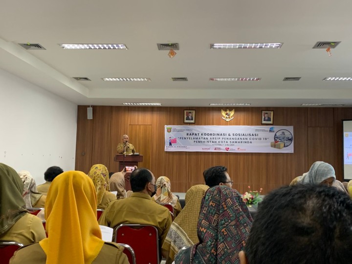 Rapat Koordinasi dan Sosialisasi Penyelamatan Arsip Penanggulangan Covid-19 Kota Samarinda.