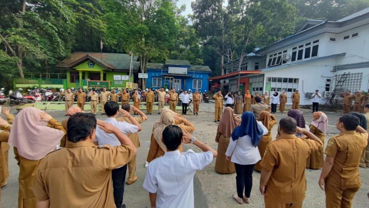 Apel Pagi Gabungan Kecamatan dan Kelurahan Se Kecamatan sambutan.