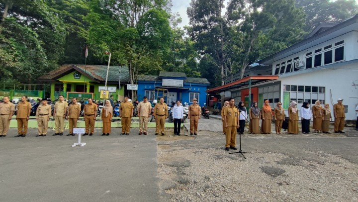 Apel Pagi Gabungan Kecamatan dan Kelurahan Se Kecamatan sambutan.