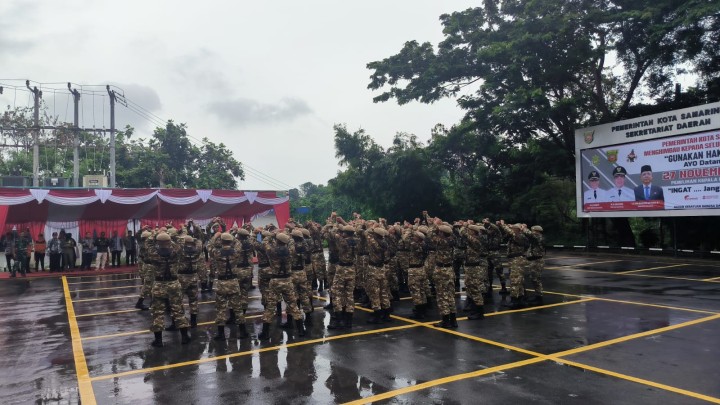 Menghadiri kegiatan Penyerahan anggota KOMPONEN CADANGAN (KOMCAD) Oleh Dandim ke Bapak Walikota Samarinda.